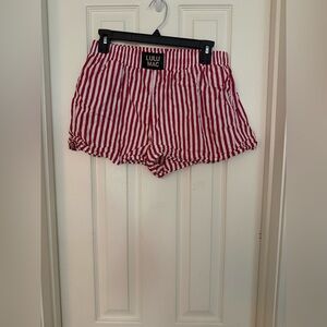 Lulu Mac Red and White Striped Shorts Large